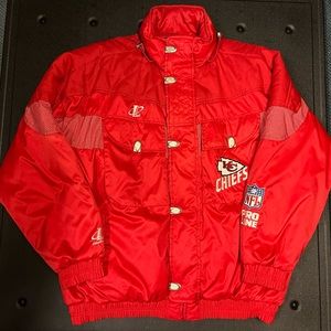 Vintage Kansas City Chiefs NFL Pro Line Logo Athletic Jacket Size XL Hooded Coat